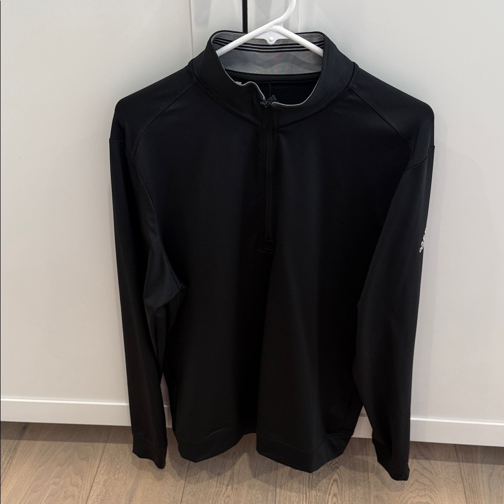 Adidas black long sleeve half zip pullover